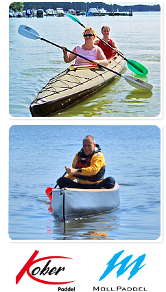 Bei uns erhalten Sie alle Kober & Moll Paddel und werden bei der Auswahl des Paddels beraten - Ihr Luftboot- & Faltboot-Center Mating in Zaue am Schwielochsee